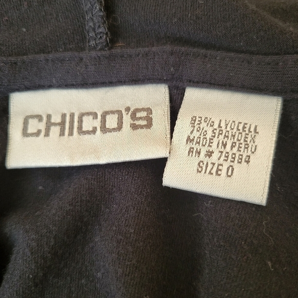 Chicos Black Hooded Zip Up Long Jacket Size 0 - Picture 4 of 4